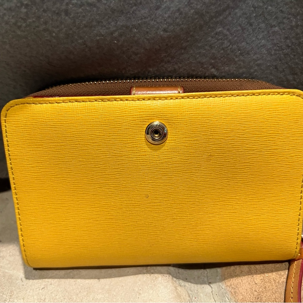 Dooney & Bourke Yellow and Brown Wallet - Picture 2 of 5